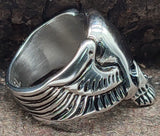 Ring Totenkopf Gr. 56-72  - glatt - Edelstahl