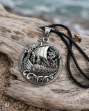 Wikinger-Schiff 386 mit Schlangenkette - Silber