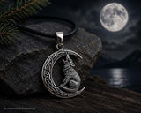Wolf im Mond 355 mit Schlangenkette - Silber