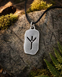 Rune Algiz 155 mit Schlangenkette - Silber