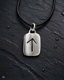 Rune Tiwaz 156 mit Schlangenkette - Silber