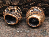 Bartperle Totenkopf 6 mm - Bronze