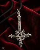 Anhänger 133 Kreuz & Pentagramm - Silber