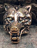 Bartperle Wolf 8 mm - Bronze