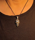 Totenkopf 179 mit Korbkette - Silber