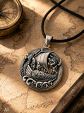 Wikinger-Schiff 386 mit Schlangenkette - Silber