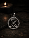 Anhänger 423 Siegel Luzifers mit Korbkette - Silber