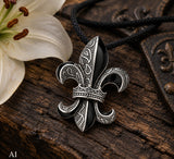 Fleur-de-Lis 14 mit Panzerkette - Edelstahl