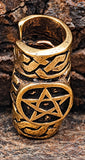 Bartperle Pentagramm - Bronze