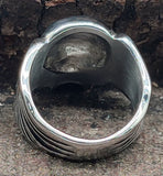 Ring Totenkopf Gr. 56-72  - glatt - Edelstahl