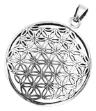 Blume des Lebens 95 mit Schlangenkette - Silber