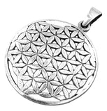 Blume des Lebens 96 mit Schlangenkette - Silber