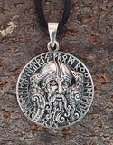 Odin mit Raben 348 mit Korbkette - Silber