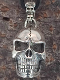 Totenkopf 181 mit Schlangenkette - Silber