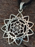 Blume des Lebens 203 mit Schlangenkette- Silber