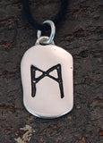Rune Mannaz 312 mit Schlangenkette - Silber