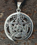 Pentagramm 228 mit Schlangenkette - Silber