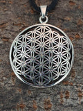 Blume des Lebens 95 mit Schlangenkette - Silber