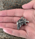 Anhänger 30 A Wolfskopf - Edelstahl