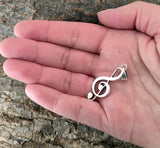 Notenschlüssel 257 mit Schlangenkette - Silber