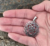 Blume des Lebens 204 mit Schlangenkette - Silber