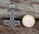 Thorshammer 73 mit Korbkette - Silber