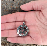 Pentagramm 166 mit Panzerkette - Edelstahl