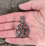 Pentagramm 180 mit Panzerkette - Edelstahl