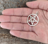 Pentagramm 49 mit Schlangenkette - Silber