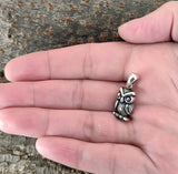 Eule 115 mit Korbkette - Silber