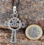 Anhänger 170 Claddagh-Kreuz - Silber