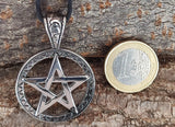 Pentagramm 180 mit Panzerkette - Edelstahl