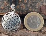 Blume des Lebens 96 B mit Schlangenkette - Silber
