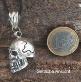 Totenkopf 180 mit Schlangenkette - Silber