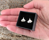 Ohrstecker 59 Ginkgo Blatt - Silber