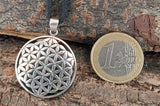 Blume des Lebens 96 mit Schlangenkette - Silber