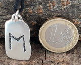 Rune Ehwaz 305 mit Schlangenkette - Silber