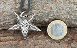 Pentagramm 55 mit Korbkette - Silber