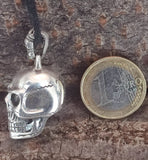 Totenkopf 181 mit Schlangenkette - Silber