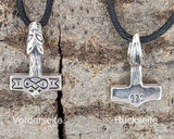 Thorshammer 140 mit Schlangenkette - Silber