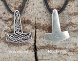 Thorshammer 141 mit Schlangenkette - Silber