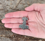 Thorshammer 293 mit Schlangenkette - Silber