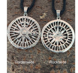 Windrose 289 mit Schlangenkette - Silber