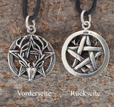 Pentagramm 139 mit Schlangenkette - Silber