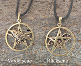 Anhänger 175 Pentagramm mit Rabe - Bronze