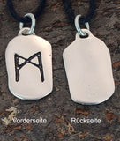 Rune Mannaz 312 mit Schlangenkette - Silber