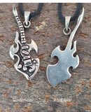 Gitarre 38 mit Schlangenkette - Silber