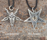 Pentagramm 55 mit Korbkette - Silber