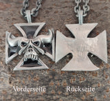 Anhänger 48 Eisernes Kreuz Schädel - Zinn