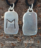 Rune Ehwaz 305 mit Schlangenkette - Silber